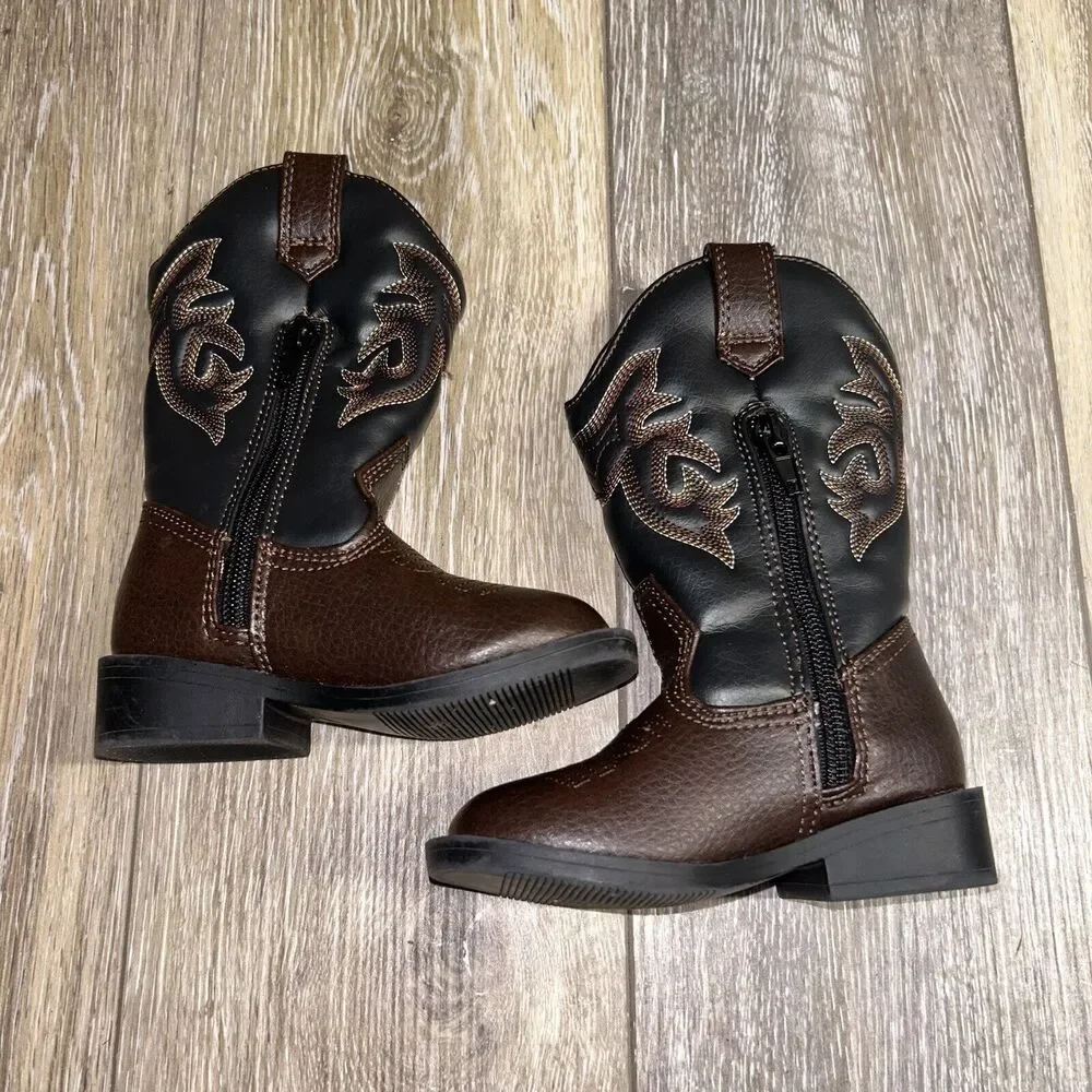 Austin Trading Co Kids Infant Youth US Size 6 Brown Black Western Style Boots